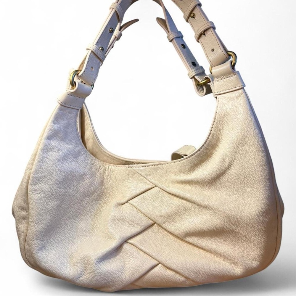 Vince Camuto Soft Cream Leather Hobo Shoulder Bag